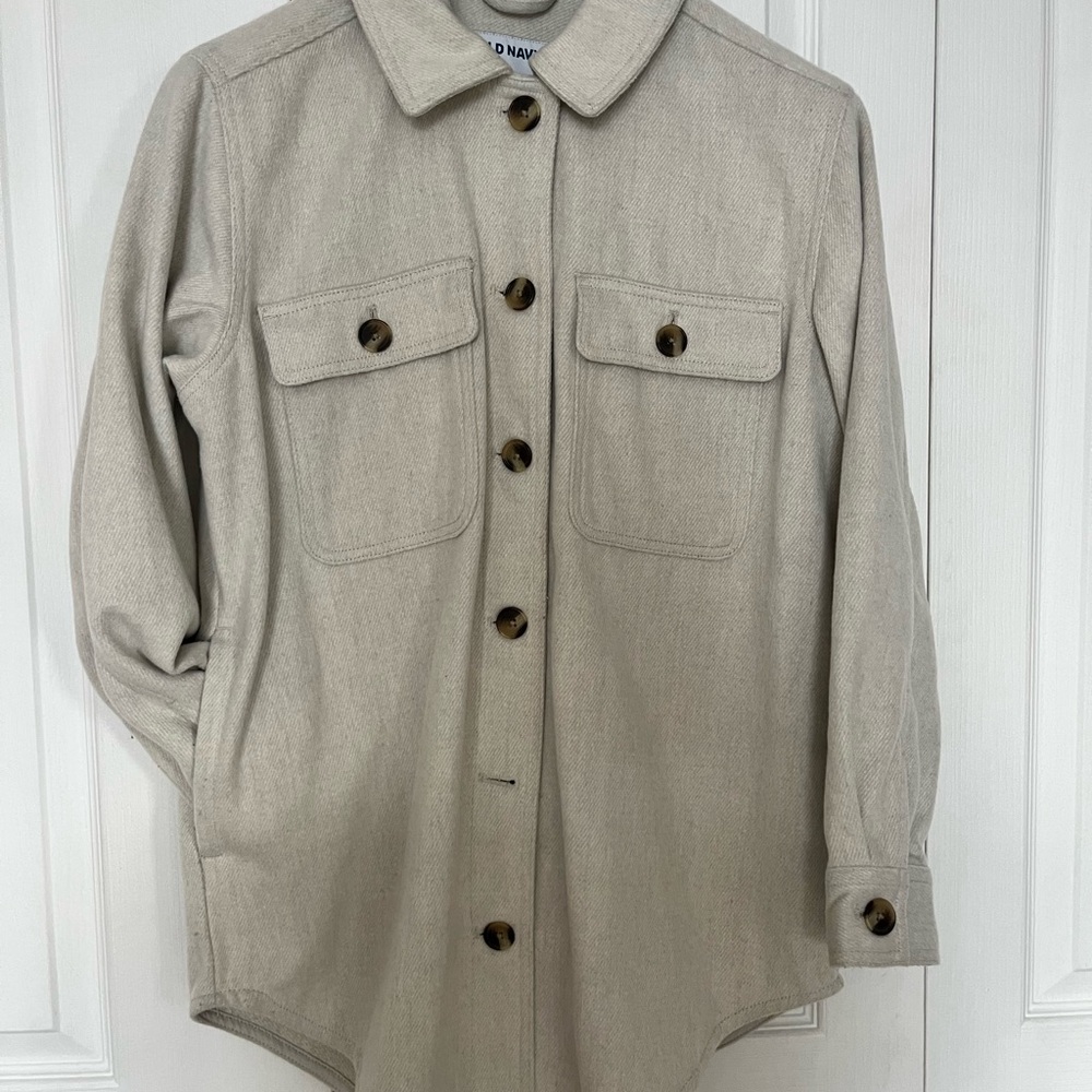 Old Navy Cream Button-Up Jacket